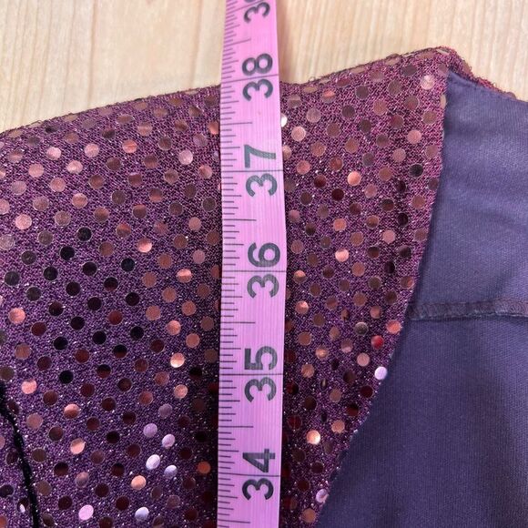 Niki By Niki Livas Burgundy Sequence Evening Dress Long Sleeves Sz 10 USA MADE - Picture 6 of 8